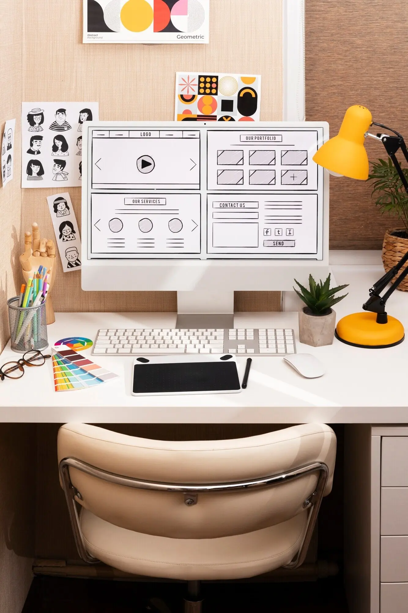 A still life portraying a graphic design day.